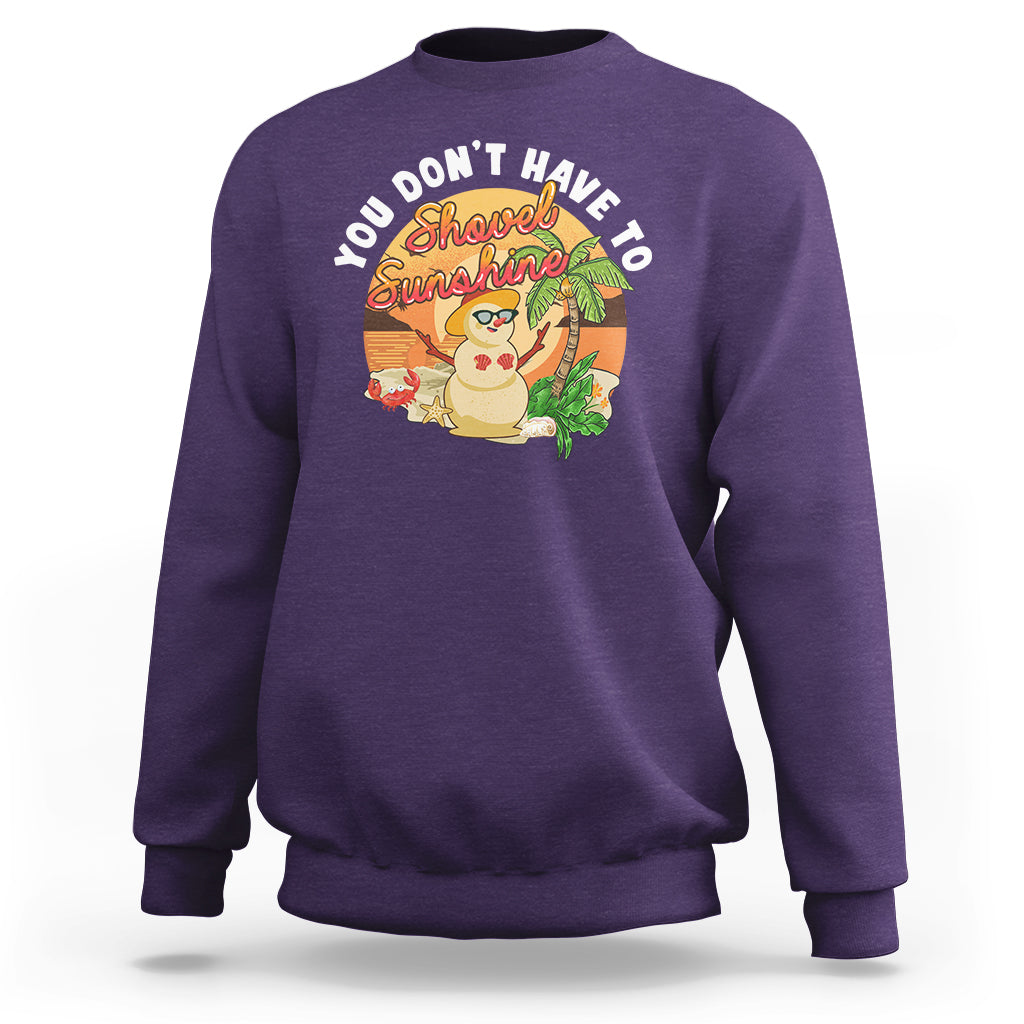 Christmas In Hawaii Sweatshirt Hawaiian Snowman You Don't Have To Shovel Sunshine TS09 Purple - Polynesian Pride
