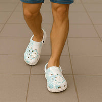 Turquoise Kuki Airani Tapakau Clogs Shoes Tribal Anchor Mix Tiare