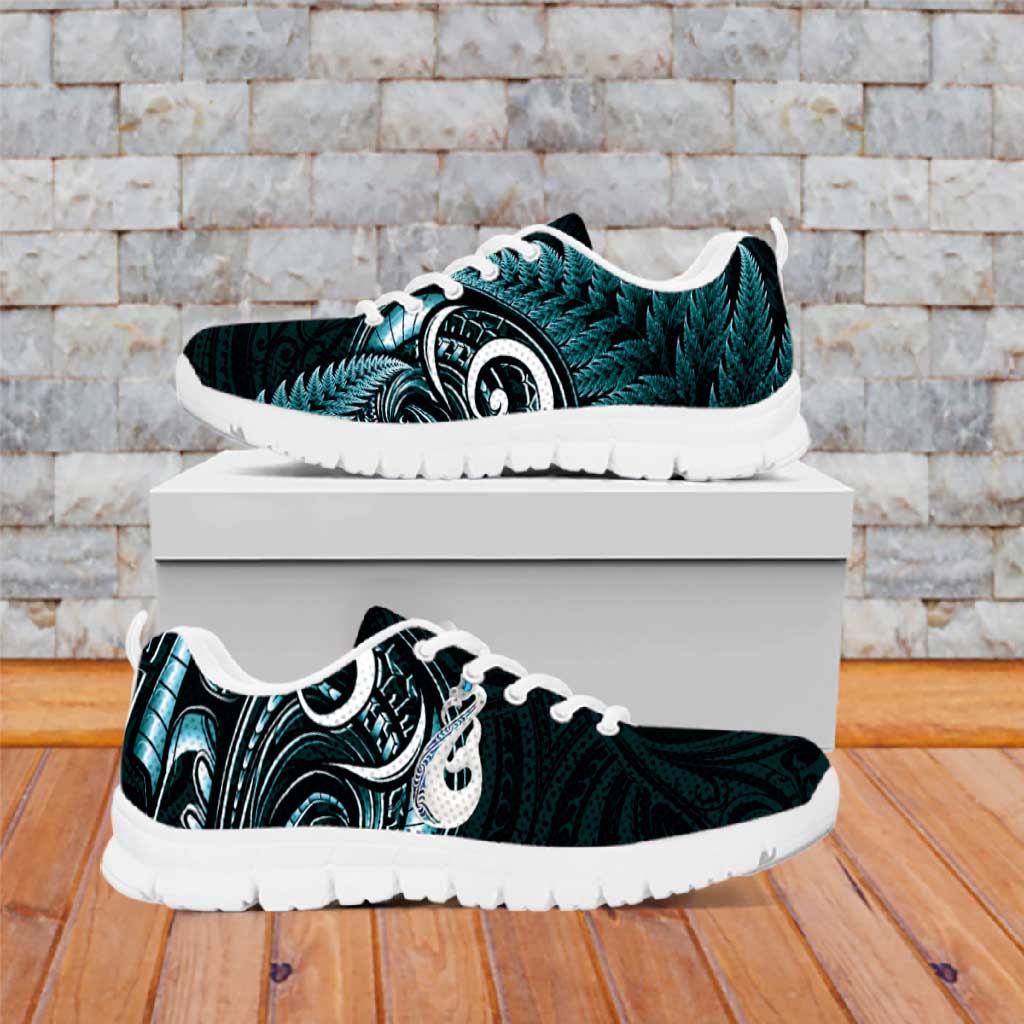 Turquoise New Zealand Sneakers Aotearoa Silver Fern With Manaia Maori Unique