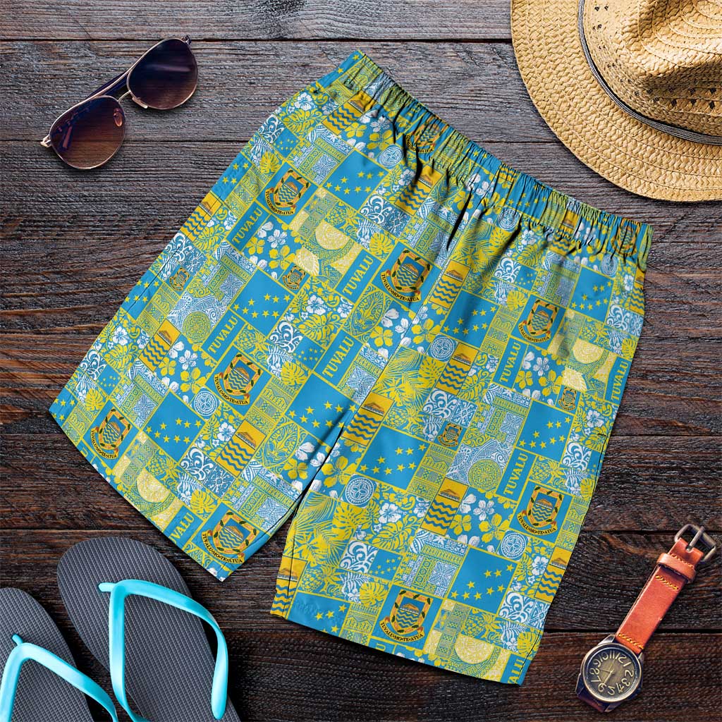 Tuvalu Manuia te Kilisimasi Shorts for Men Pacific Patchwork Xmas Vibes - Polynesian Pride