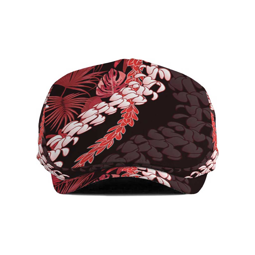 Ulaula Aloha Hawaii Lei Jeff Hat Tropical Flowers Elegant Vibe LT14 Red - Polynesian Pride