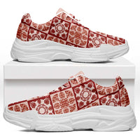 Ulaula Palaka Quilt Hawaii Chunky Sneakers Hawaiian Tropical Monstera Sea Turtle