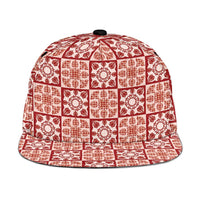 Ulaula Palaka Quilt Hawaii Snapback Cap Hawaiian Tropical Monstera Sea Turtle