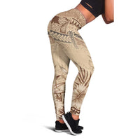 Vaiaso o le Gagana Samoa Leggings Siapo Motif Beige