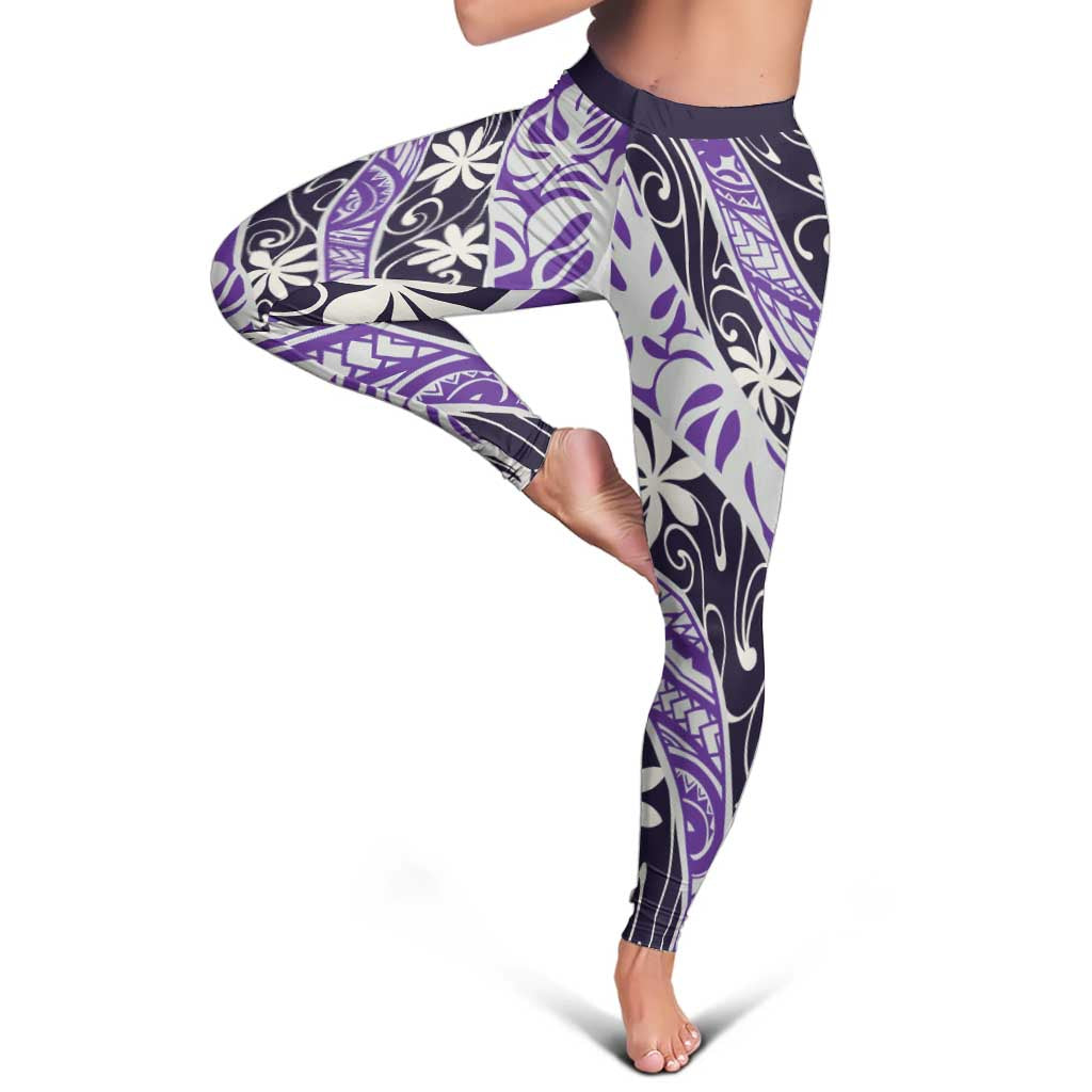 Vareau Tahiti Tiare Monstera Leggings Polynesian Pattern Curve Style - Polynesian Pride