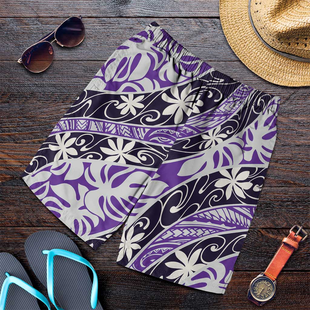 Vareau Tahiti Tiare Monstera Shorts for Men Polynesian Pattern Curve Style - Polynesian Pride
