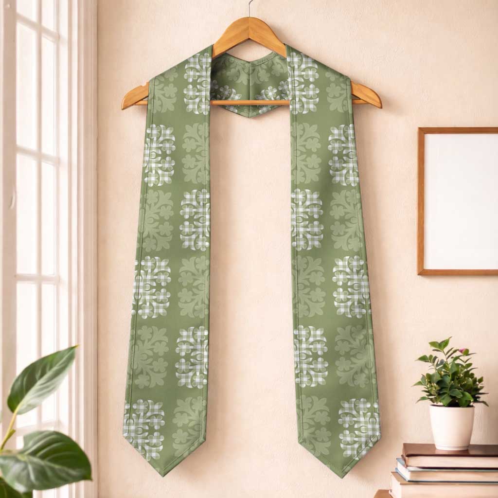 Vesuvian Green Palaka Quilt Hawaii Graduation Stole Traditional Hawaii-plaid Pattern - Polynesian Pride