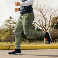 Vesuvian Green Palaka Quilt Hawaii Jogger Pants Traditional Hawaii-plaid Pattern - Polynesian Pride