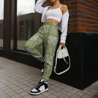 Vesuvian Green Palaka Quilt Hawaii Jogger Pants Traditional Hawaii-plaid Pattern - Polynesian Pride