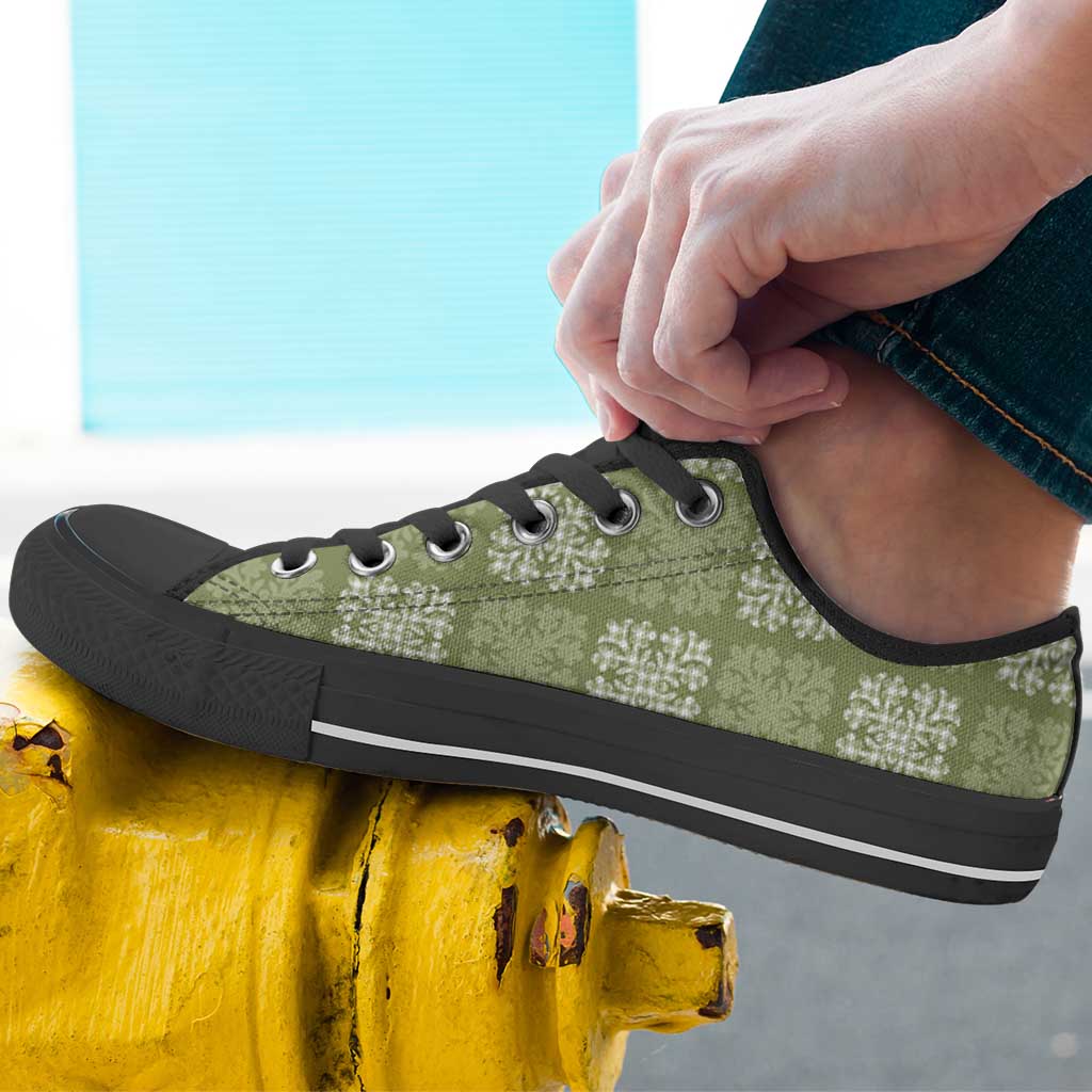 Vesuvian Green Palaka Quilt Hawaii Low Top Shoes Traditional Hawaii-plaid Pattern - Polynesian Pride