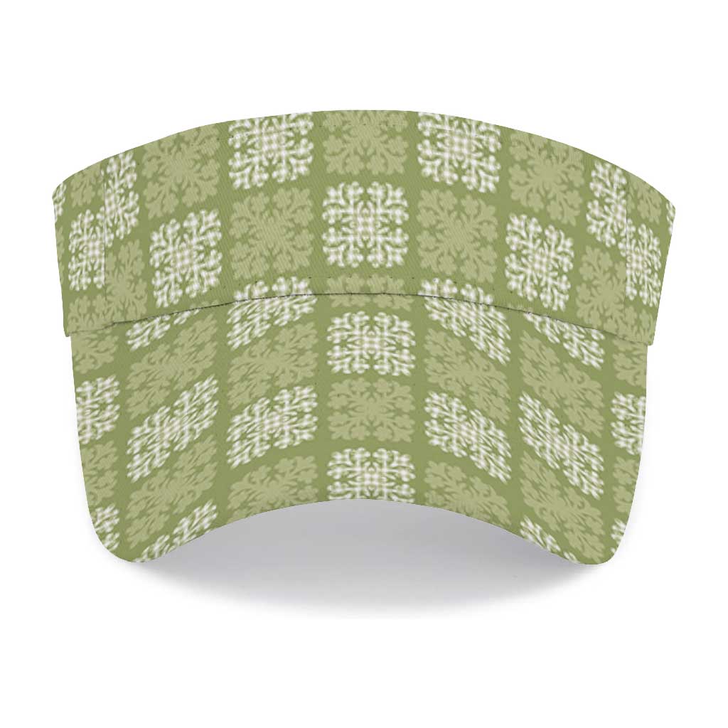 Vesuvian Green Palaka Quilt Hawaii Sun Visor Cap Traditional Hawaii-plaid Pattern