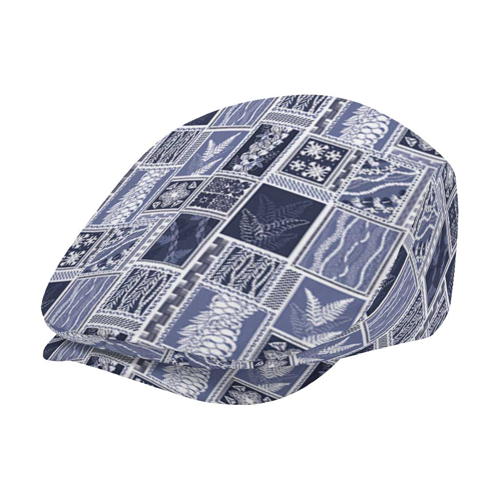 Vintage Aloha Block Quilt Jeff Hat Blue Inspired Lei Motifs - Polynesian Pride