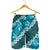 Vintage Dark Cyan Polynesia Shorts for Men Plumeria With Hibiscus Tropical Vibes - Polynesian Pride