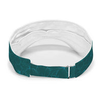 Vintage Dark Cyan Polynesia Sun Visor Cap Plumeria With Hibiscus Tropical Vibes