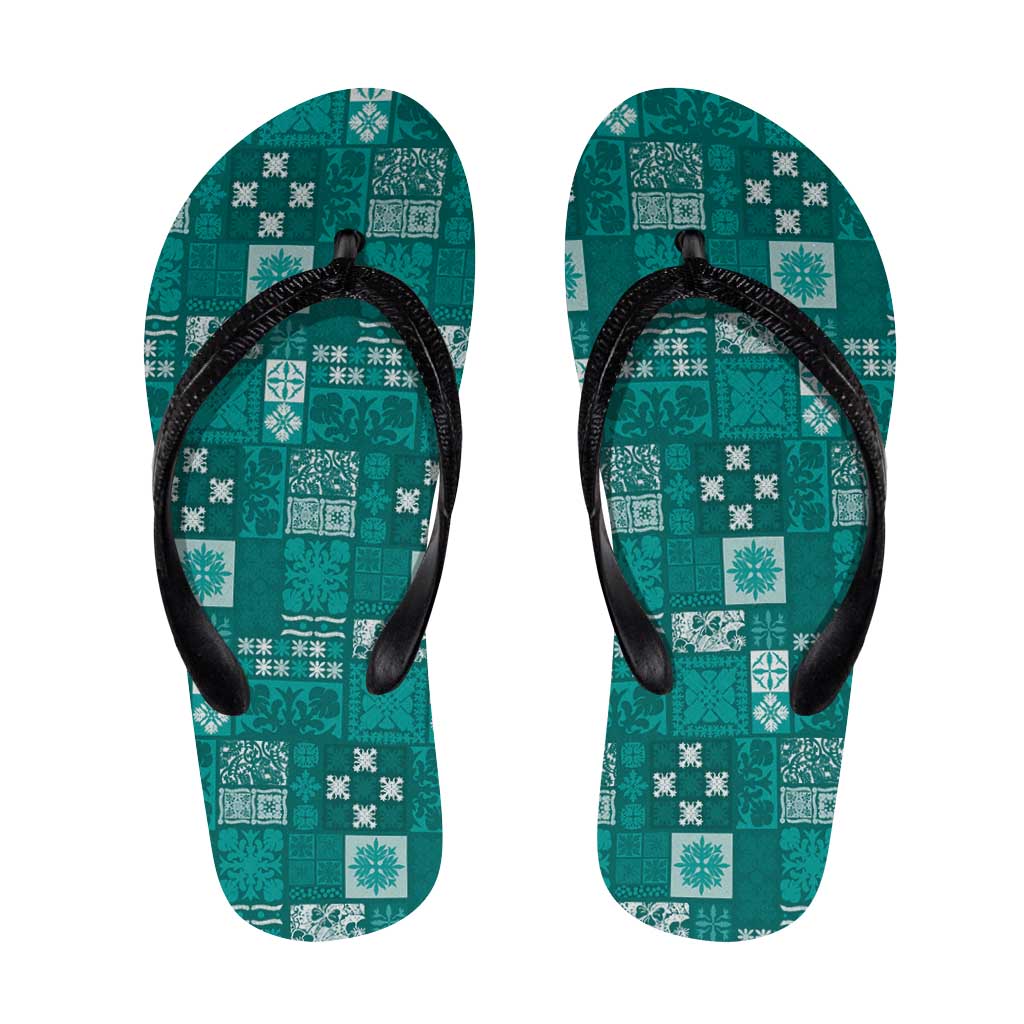 Vintage Hawaiian Quilting Patterns Flip Flops Turquoise Style Tribal Fabric Patchwork - Polynesian Pride