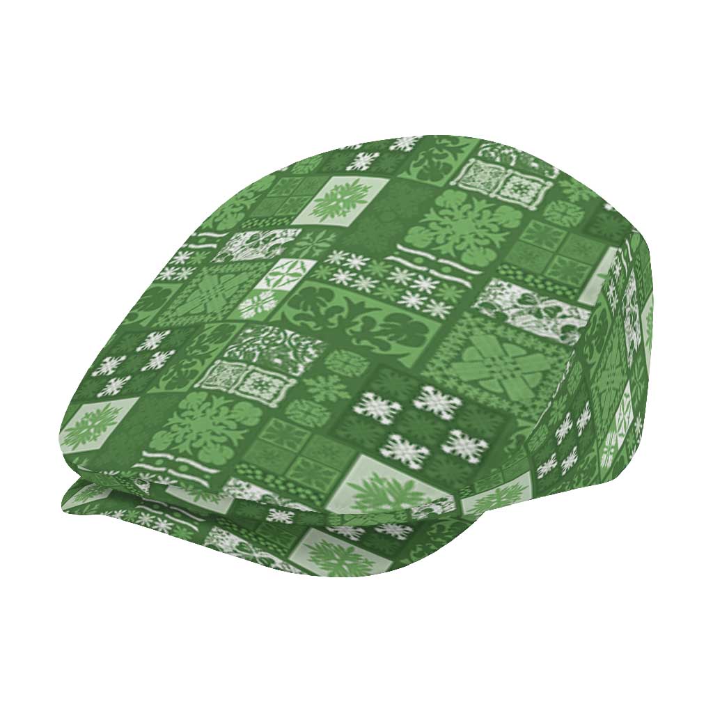 Vintage Hawaiian Quilting Patterns Jeff Hat Green Style Tribal Fabric Patchwork - Polynesian Pride
