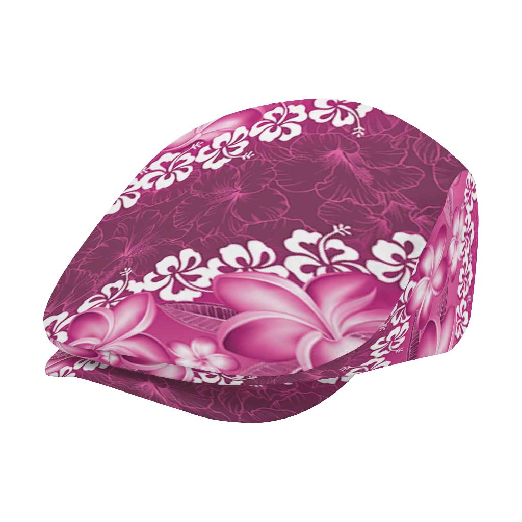 Vintage Pink Polynesia Jeff Hat Plumeria With Hibiscus Tropical Vibes - Polynesian Pride