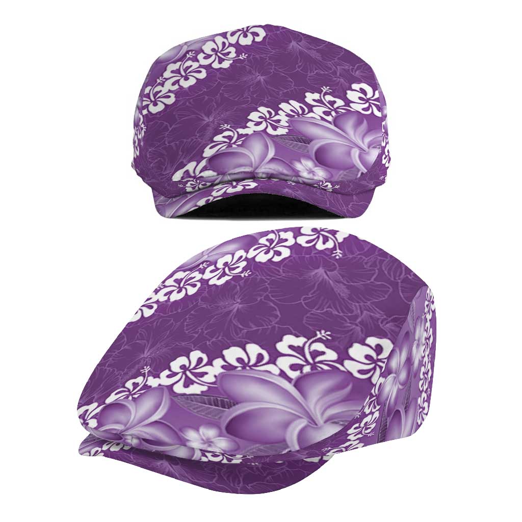 Vintage Purple Polynesia Jeff Hat Plumeria With Hibiscus Tropical Vibes - Polynesian Pride
