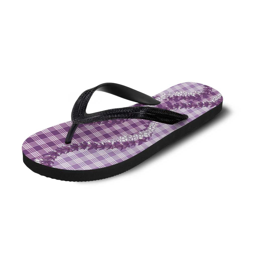Violet Hawaii Palaka Flip Flops Hawaiian Honohono Lei