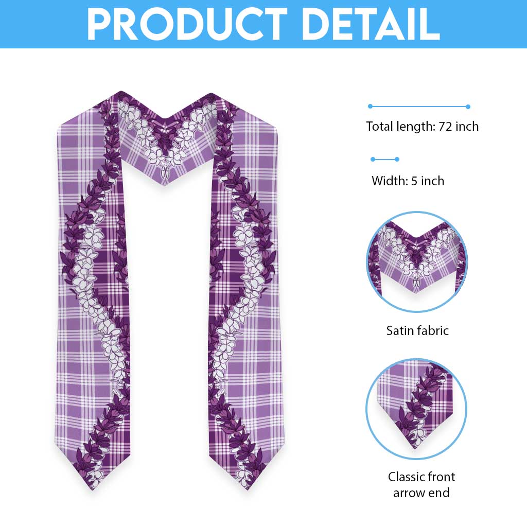 Violet Hawaii Palaka Graduation Stole Hawaiian Honohono Lei