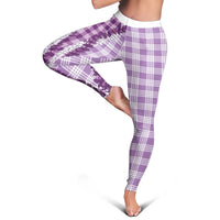 Violet Hawaii Palaka Leggings Hawaiian Honohono Lei