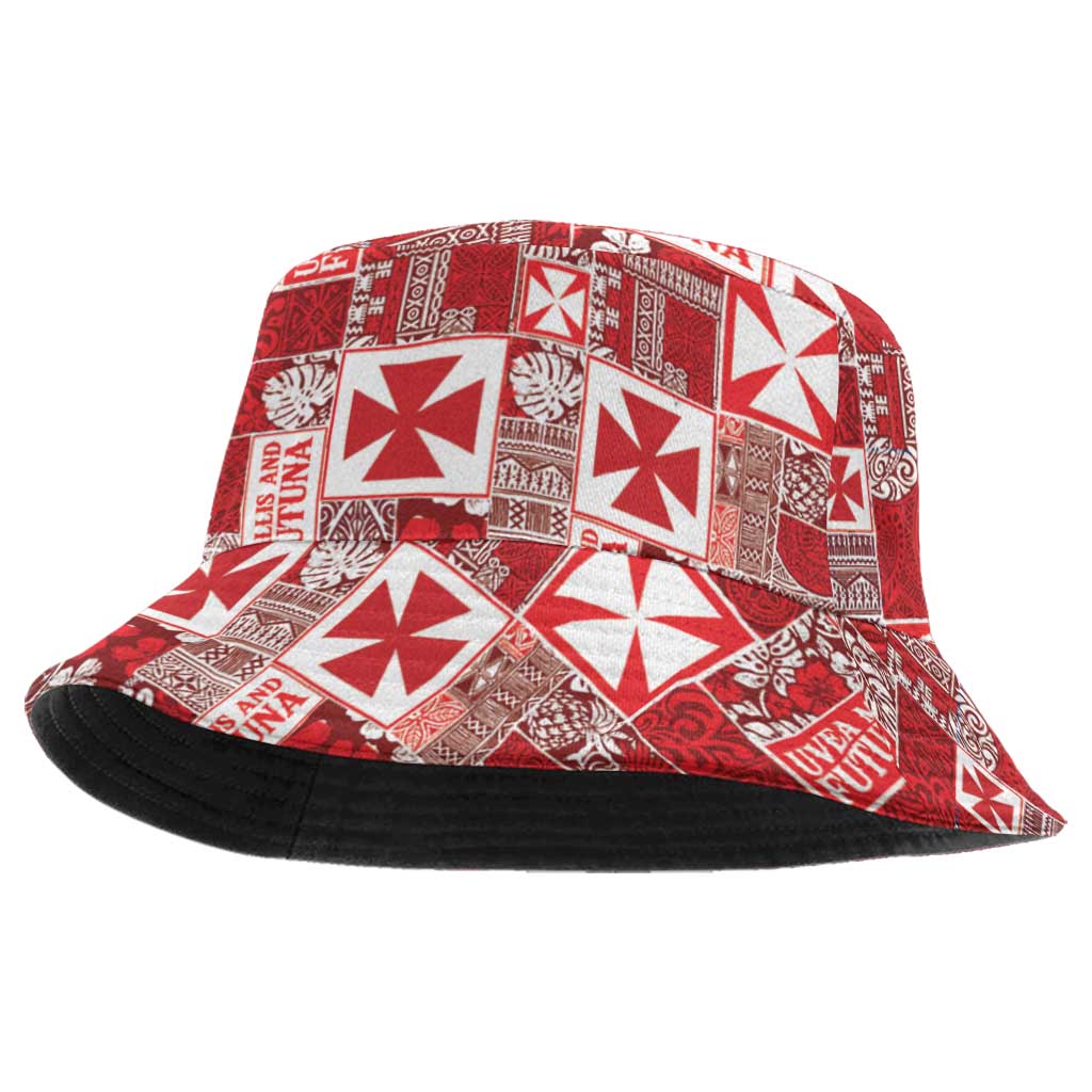Wallis Et Futuna Kilisimasi Fiefia Bucket Hat Pacific Patchwork Xmas Vibes - Polynesian Pride