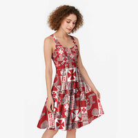 Wallis Et Futuna Kilisimasi Fiefia Midi Dress Pacific Patchwork Xmas Vibes - Polynesian Pride