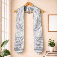 White Sunday Lotu Tamaiti Graduation Stole Polynesian Wave Pastel Gray - Polynesian Pride