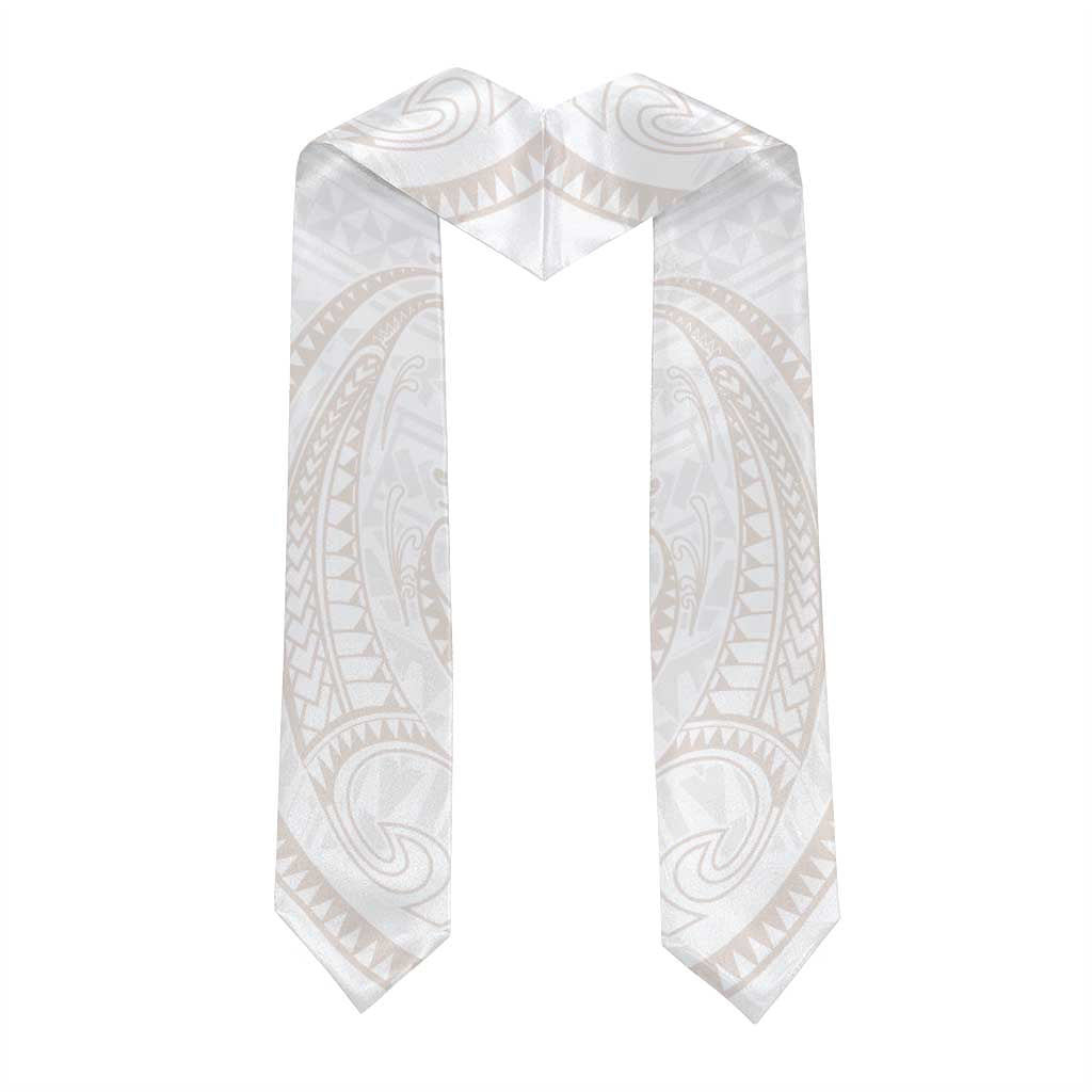 White Sunday Lotu Tamaiti Graduation Stole Polynesian Wave Pastel Nude LT9 - Polynesian Pride