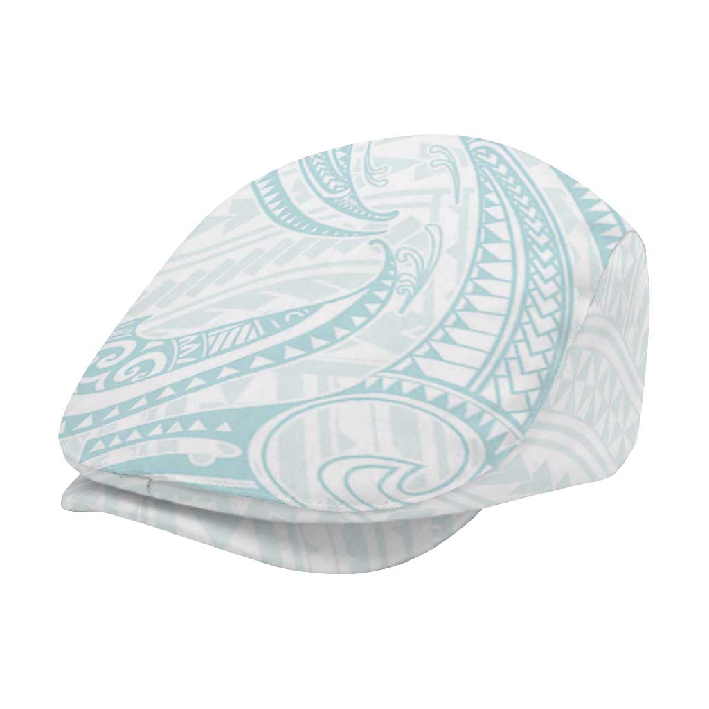White Sunday Lotu Tamaiti Jeff Hat Polynesian Wave Pastel Cyan - Polynesian Pride
