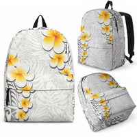 White Tropical Plumeria With Galaxy Polynesian Art Backpack LT14 - Polynesian Pride
