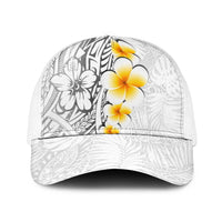 White Tropical Plumeria With Galaxy Polynesian Art Baseball Net Cap - Polynesian Pride