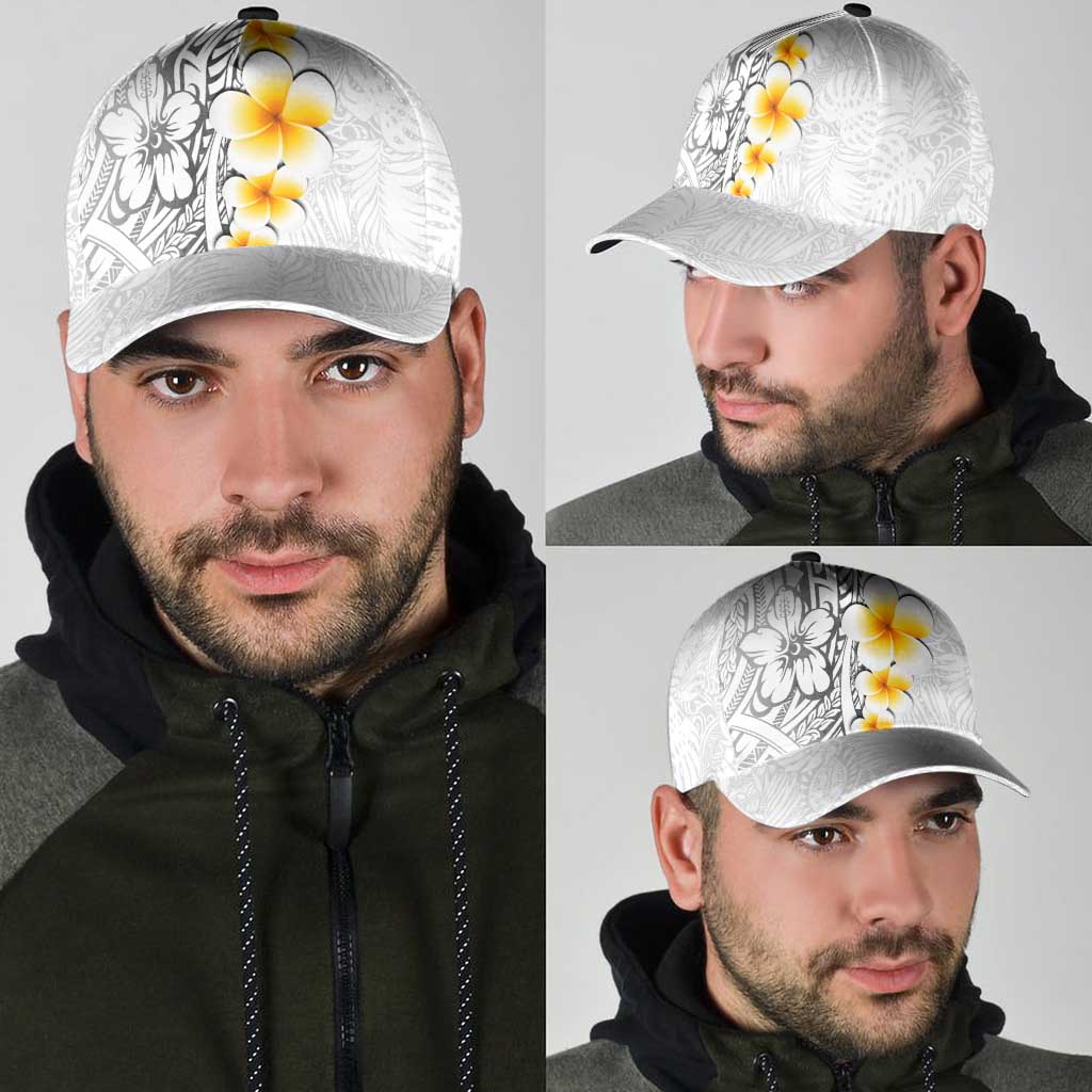White Tropical Plumeria With Galaxy Polynesian Art Classic Cap LT14