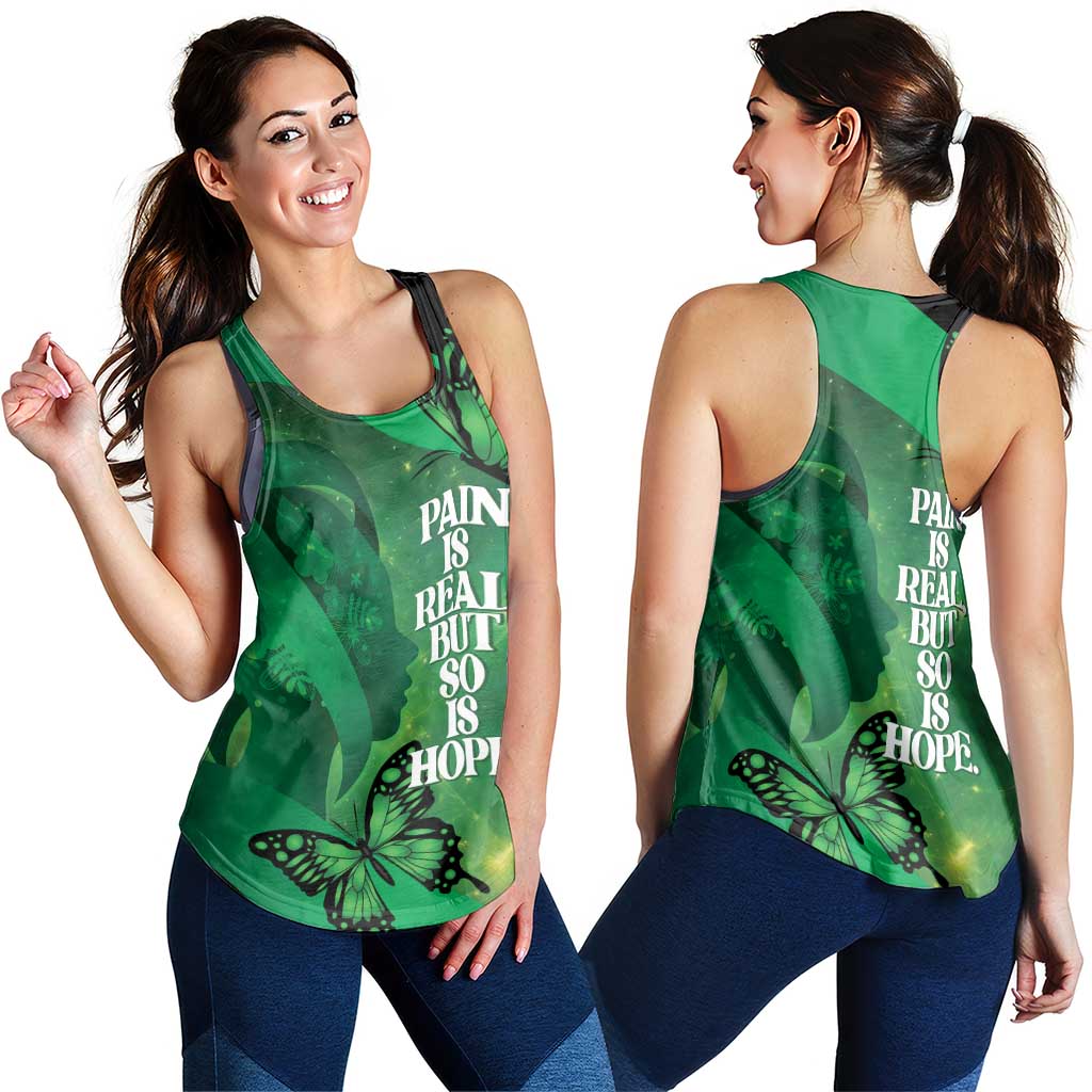 World Mental Health Awareness Month Women Racerback Tank Warriors Brave Strong Galaxy Vibes - Polynesian Pride