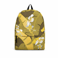 Yellow Banana Leaf Hawaii Backpack Lau Maia Plumeria Tropical Summer Vibes