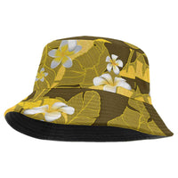 Yellow Banana Leaf Hawaii Bucket Hat Lau Maia Plumeria Tropical Summer Vibes LT14 One Size Yellow - Polynesian Pride