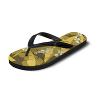 Yellow Banana Leaf Hawaii Flip Flops Lau Maia Plumeria Tropical Summer Vibes LT14 - Polynesian Pride