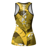 Yellow Banana Leaf Hawaii Hollow Tank Top Lau Maia Plumeria Tropical Summer Vibes LT14 - Polynesian Pride