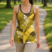 Yellow Banana Leaf Hawaii Hollow Tank Top Lau Maia Plumeria Tropical Summer Vibes LT14 - Polynesian Pride