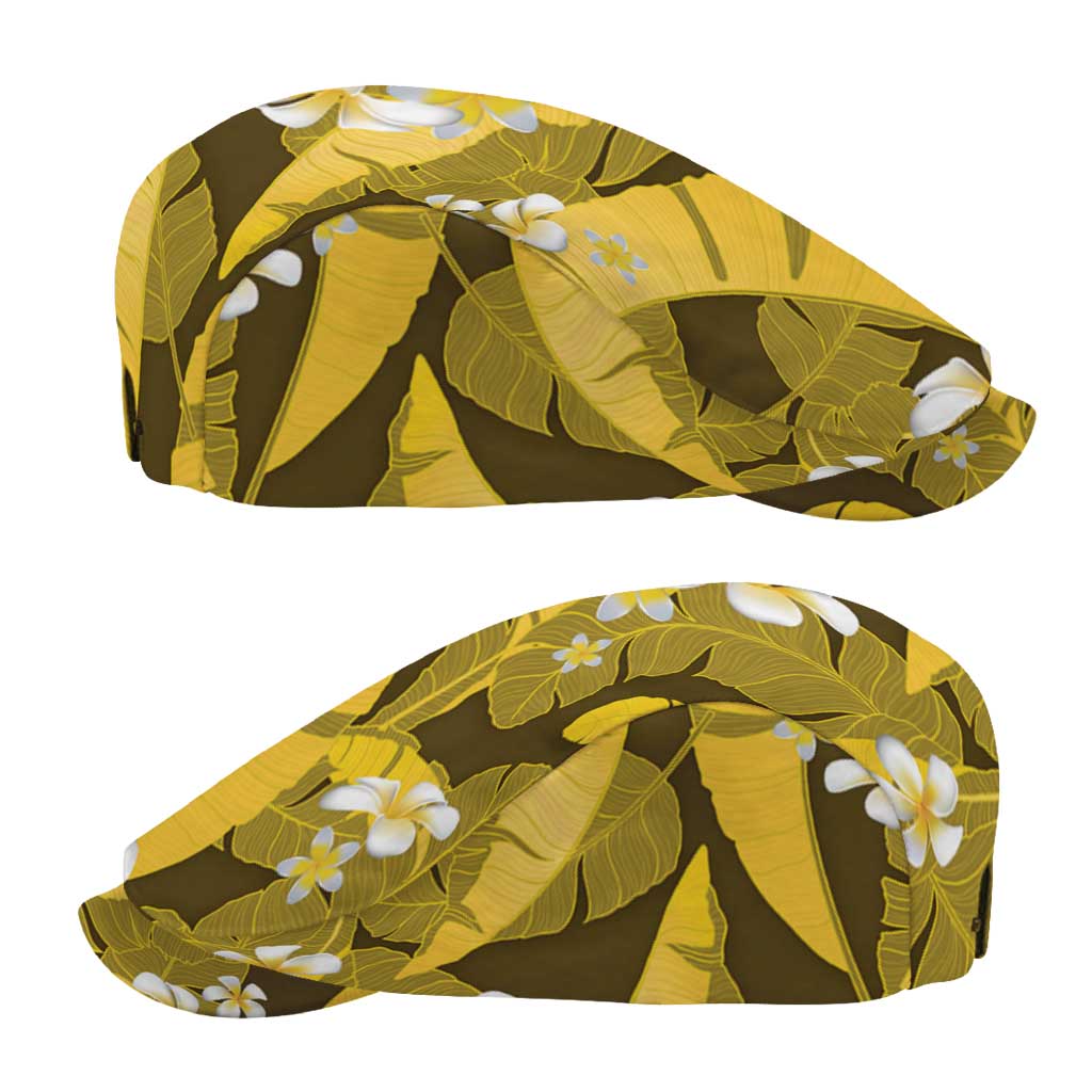 Yellow Banana Leaf Hawaii Jeff Hat Lau Maia Plumeria Tropical Summer Vibes LT14 - Polynesian Pride