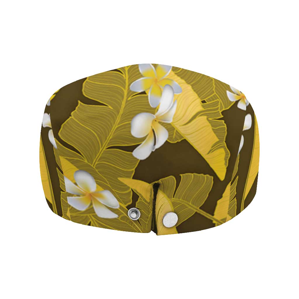 Yellow Banana Leaf Hawaii Jeff Hat Lau Maia Plumeria Tropical Summer Vibes LT14 - Polynesian Pride