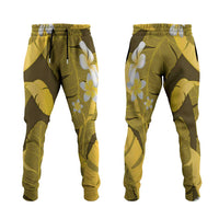 Yellow Banana Leaf Hawaii Jogger Pants Lau Maia Plumeria Tropical Summer Vibes LT14 Yellow - Polynesian Pride