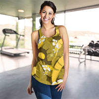 Yellow Banana Leaf Hawaii Women Racerback Tank Lau Maia Plumeria Tropical Summer Vibes LT14 - Polynesian Pride