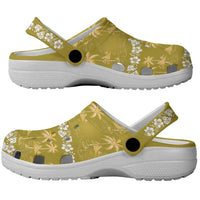 Yellow Hawaii Palm Tree Hibiscus Clogs Shoes Fantasy Summer Vibe LT01 - Polynesian Pride