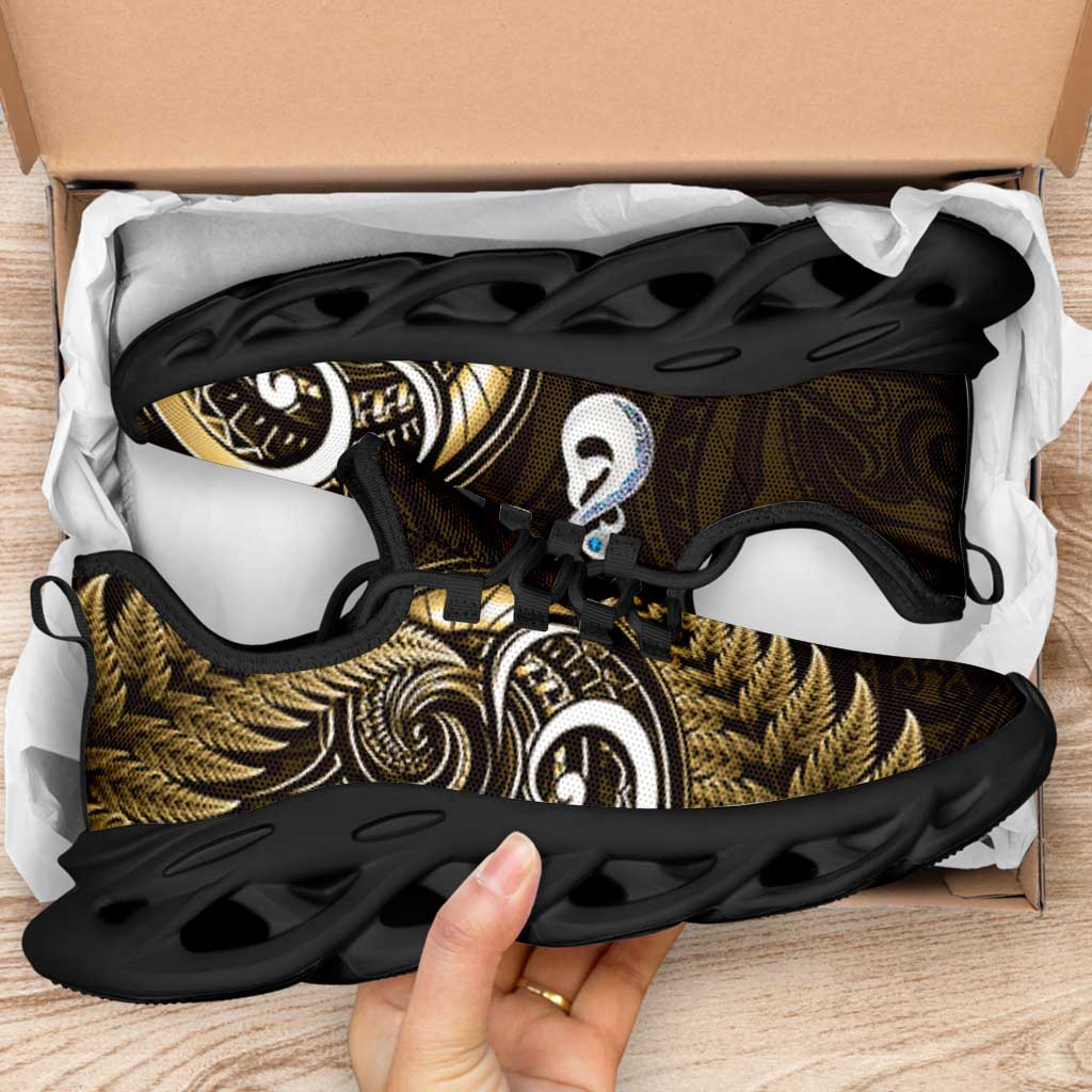 Yellow New Zealand Clunky Sneakers Aotearoa Silver Fern With Manaia Maori Unique