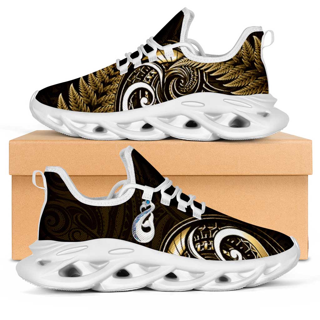 Yellow New Zealand Clunky Sneakers Aotearoa Silver Fern With Manaia Maori Unique