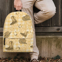 Yellow Palaka Hawaii Cowboy Backpack Puakenikeni Lei Paniolo Papale Seamless Vibes LT14 - Polynesian Pride