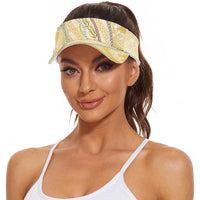 Yellow Palaka Hawaii Leis Sun Visor Cap Hawaiian-plaid Elegant Tropical Vibes