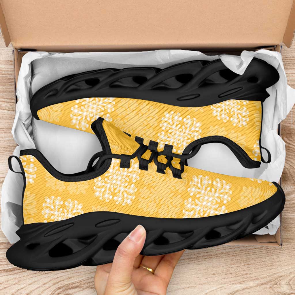 Yellow Palaka Quilt Hawaii Clunky Sneakers Traditional Hawaii-plaid Pattern - Polynesian Pride