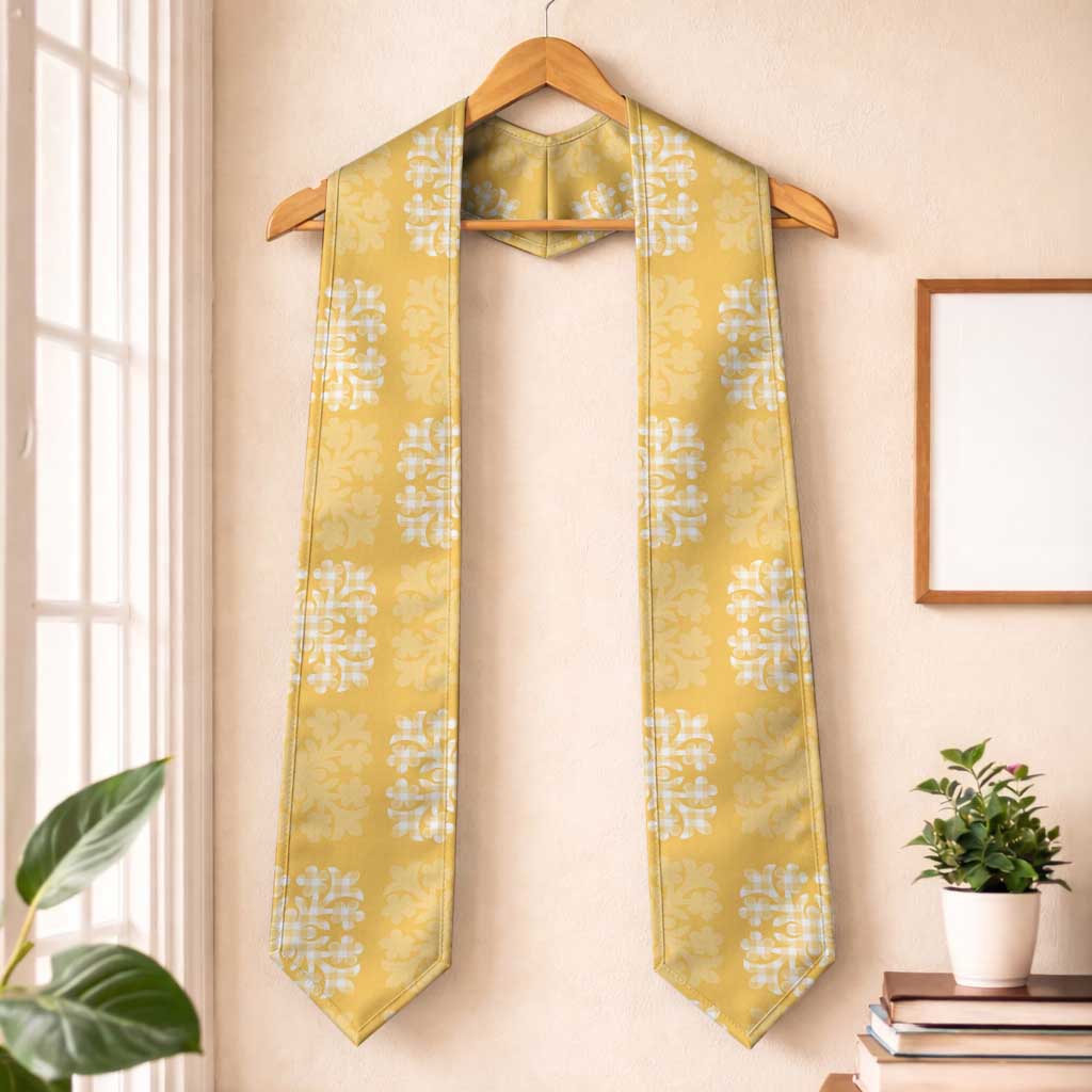Yellow Palaka Quilt Hawaii Graduation Stole Traditional Hawaii-plaid Pattern - Polynesian Pride